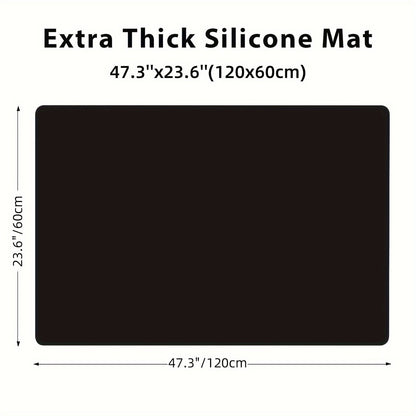 Extra Large Super-Sized Silicone Baking Mat - Heatproof, Easy Clean, Waterproof, Anti-Slip Grip, Durable Table Protector for Pastry, Dining and Desk, Stylish Kitchen Decor