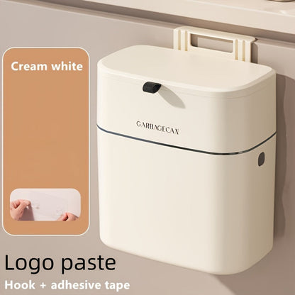 Slimline Wall Mounted Trash Can – High-Capacity, Aesthetic Design with Lid, Space-Saving Garbage Can for Living Room, Toilet & Kitchen