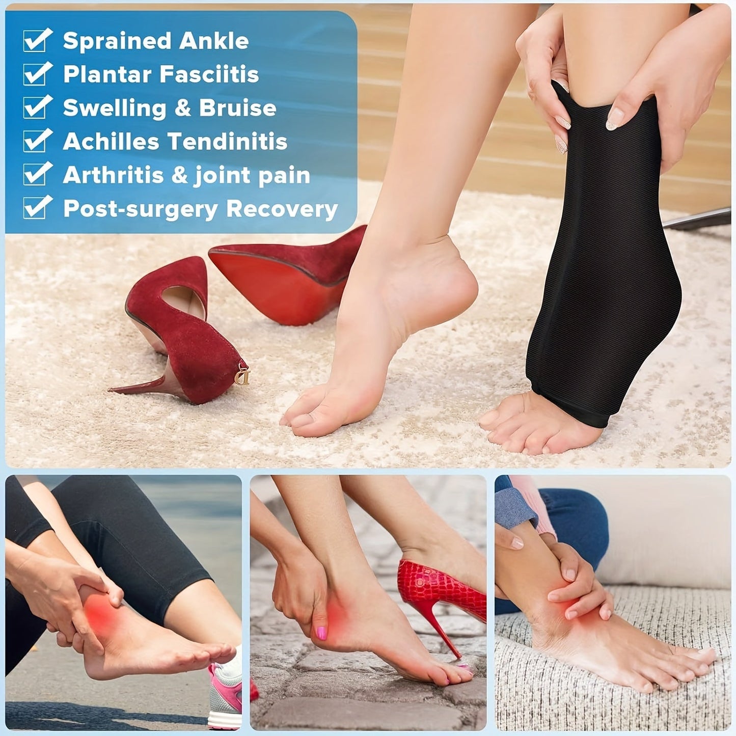 Reusable Gel Ice Pack for Feet - Hot and Cold Therapy, Ideal for Achilles Tendonitis, Plantar Fasciitis, and Swelling Relief