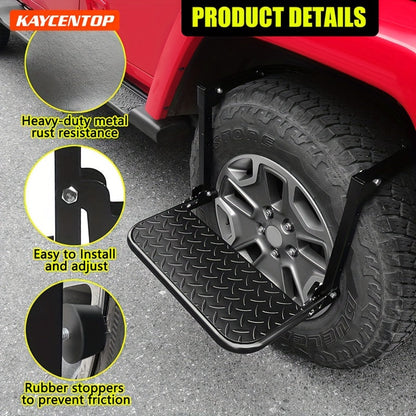 Universal Tire Step for Pickup Trucks & SUVs – Adjustable Auto Step for Tires 10.2'' to 14.4'', Non-Slip Coating, 300lbs Capacity