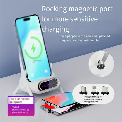 Universal Wireless Charger Stand - Fast Charging, Auto-Sensing, Multi-Angle Viewing | Compatible with All Mobile Phone Brands for Car and Home