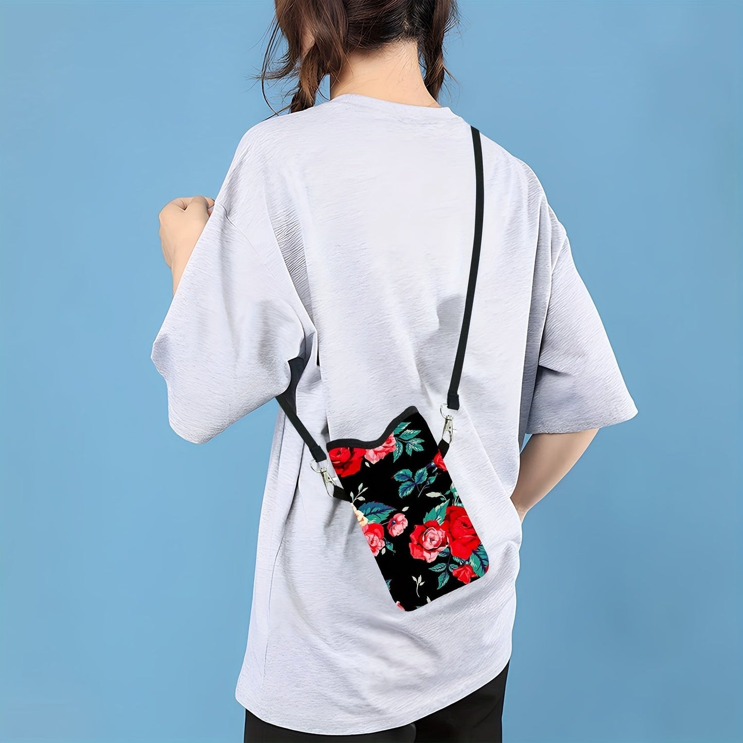 Shockproof Phone Pouch with Adjustable Lanyard - Versatile Print Design, Compatible with Multiple Models