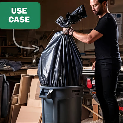 63 Gallon Heavy Duty Trash Bags - 20/40 Counts, Extra Large Lawn and Leaf Bags, Industrial Garbage Bags for Construction Sites and Workshops, Black