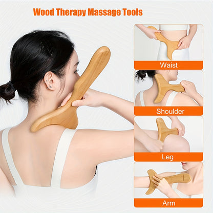 Fish Tail Shaped Wooden Massage Tool – Multifunctional Whole Body Muscle Massager | Ideal for Home Use
