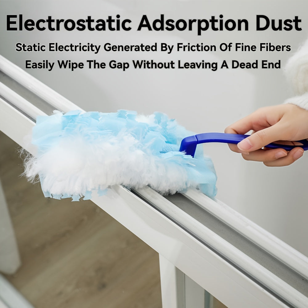 40/60pcs Electrostatic Duster Refill Cloths - Ultra-Efficient Static-Cling for Electronics, Furniture, Blinds & Fans - Reusable, Safe, Hassle-Free - Bulk Pack (Handle Not Included)