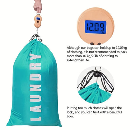 Extra Large Waterproof Drawstring Storage Bag - Durable Polyester, Foldable, Portable - Spacious Quilt and Clothes Packing Solution for Laundry, Camping, and Storage Needs