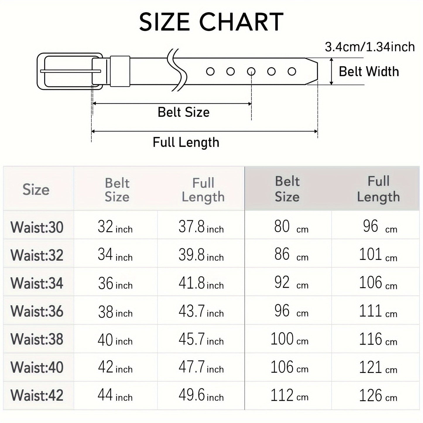 Men's Genuine Leather Cowhide Belt – Fashionable & Classic Casual Belt with Single Prong Buckle for Jeans, Work & Business, Perfect Gift for Dad & Husband