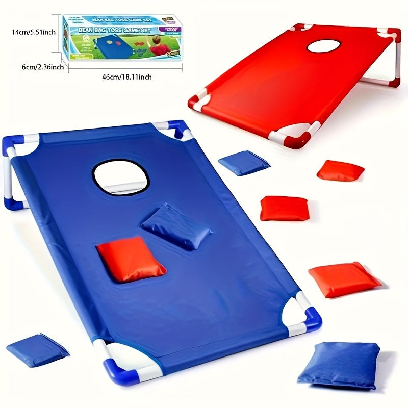 Portable Sandbag Toss Game Set - Foldable and Durable, Perfect for Outdoor Parties, Camping and Backyard Fun, Includes 6 Sandbags, Red and Blue