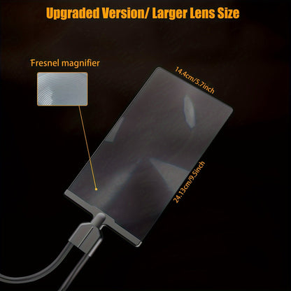 Flexible Gooseneck Full Page Magnifier - Hands-Free Reading, Repair, Sewing Aid for Seniors and Low Vision - Ergonomic Neck Wear Design for Comfortable Use