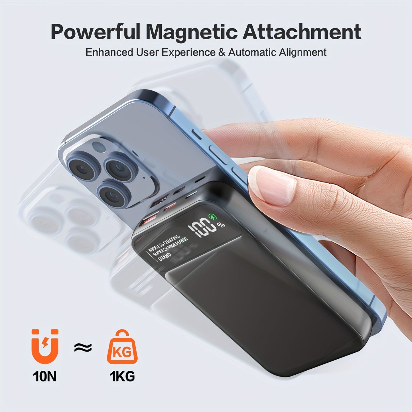 3 in 1 Magnetic Wireless Charger – 22.5W Fast Charging, 10000mAh Capacity, Lightweight for iPhone 12/13/14/15, AirPods, Apple Watch