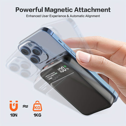 3 in 1 Magnetic Wireless Charger – 22.5W Fast Charging, 10000mAh Capacity, Lightweight for iPhone 12/13/14/15, AirPods, Apple Watch
