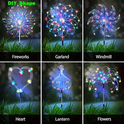 Solar Firework Lights – Height Adjustable, 8 Lighting Modes, IP65 Waterproof – 420/360/200/60 LEDs for Outdoor Yard, Courtyards, Camping, Festivals