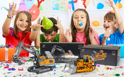 New RC Engineering Vehicle Toy — 2.4G Crawler Bulldozer, Excavator & Dumper Car for Boys, Kids Holiday Gift