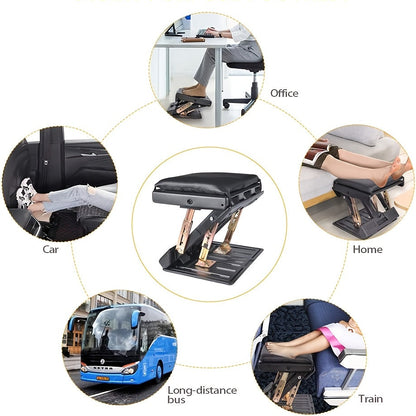 Ergonomic Adjustable Footrest - Height Customizable, Tilt Function, Breathable Mesh, Sturdy Construction - Ideal for Office, Home, and Gaming