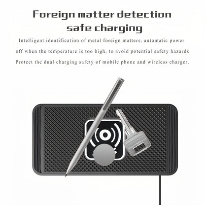 Fast Wireless Car Charger Pad - 15W Qi Certified for iPhone 11/12/13/14 Pro Max, Xs and Samsung Phones - Non-Slip, Easy Mount