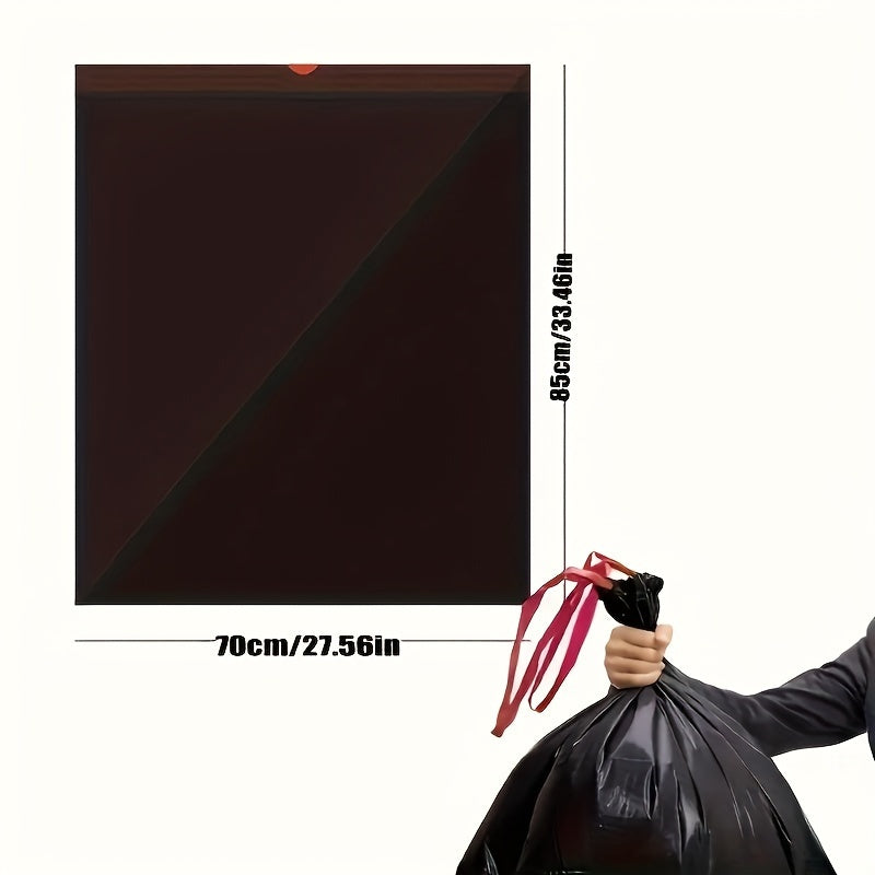 Extra-Large 35 Gallon Heavy-Duty Black Trash Bags - Ideal for Home, Hotel, Supermarket Use, Perfect for Leaves and Garbage