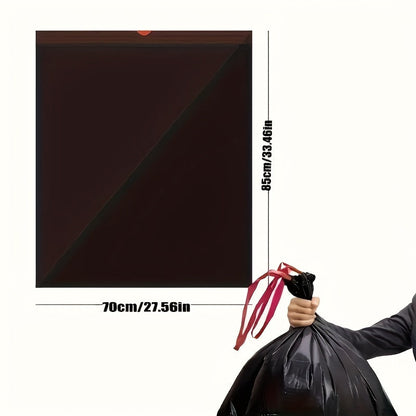 Extra-Large 35 Gallon Heavy-Duty Black Trash Bags - Ideal for Home, Hotel, Supermarket Use, Perfect for Leaves and Garbage