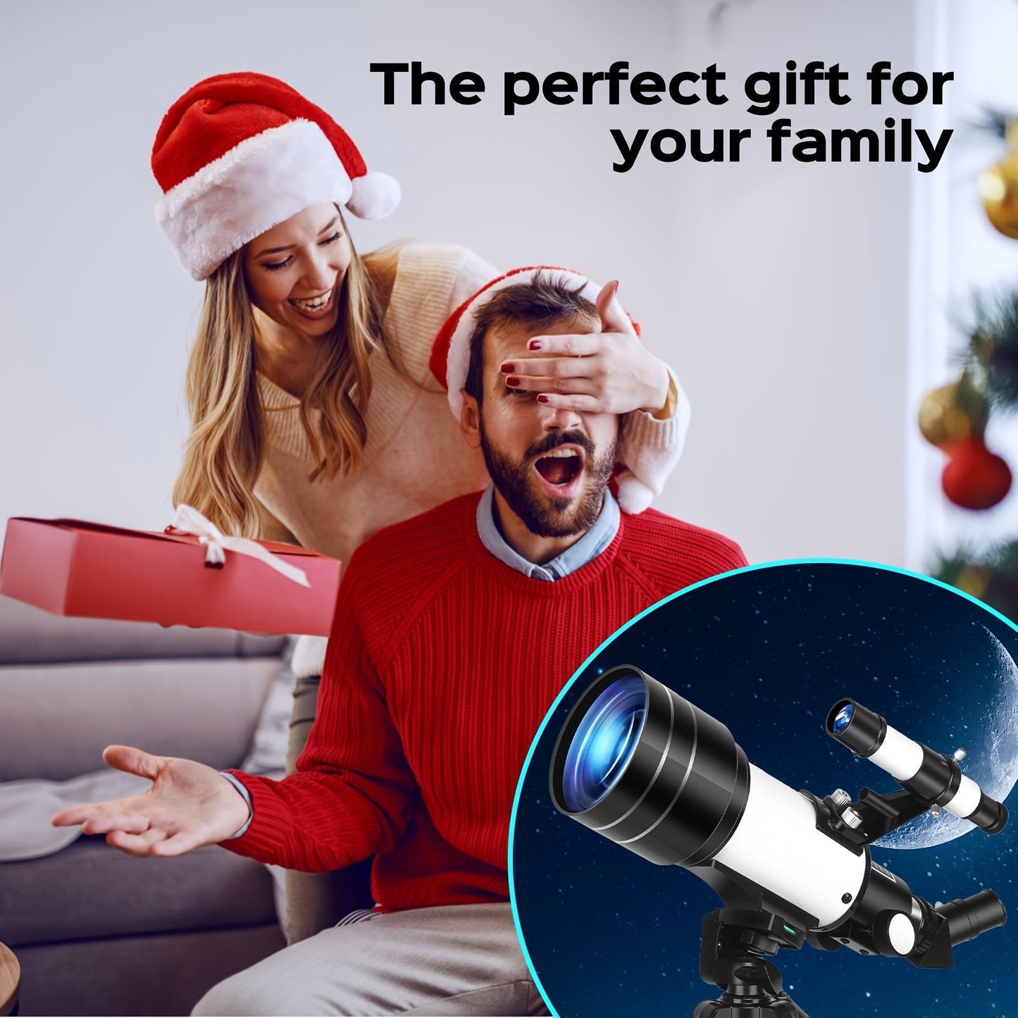 150X High-Powered Refractor Telescope - Portable 70mm Aperture Astronomical Telescope with Tripod, Phone Adapter, and Wireless Remote for Adults and Kids, Ideal for Stargazing and Space Exploration