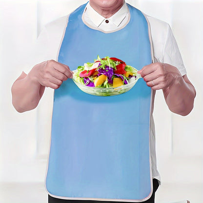 Adult Reusable Bib – Waterproof and Stain Resistant, Suitable for Seniors and Adults, Grey Towel Material, Machine Washable