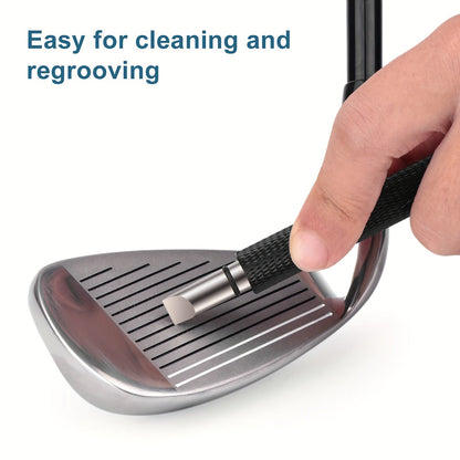Premium Golf Club Groove Sharpener - Re-grooving Tool and Cleaner for Wedges and Irons, Enhance Spin and Control for Better Shots
