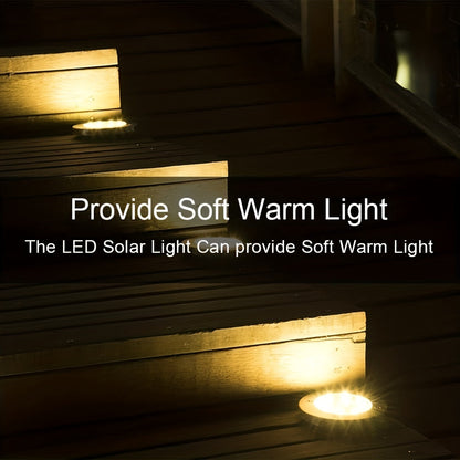 LED Ground Spot Solar Lights – Waterproof Outdoor Landscape Lighting for Pathways, Gardens, and Lawns – Solar Disk Floor Lamps (4/8 Pack)