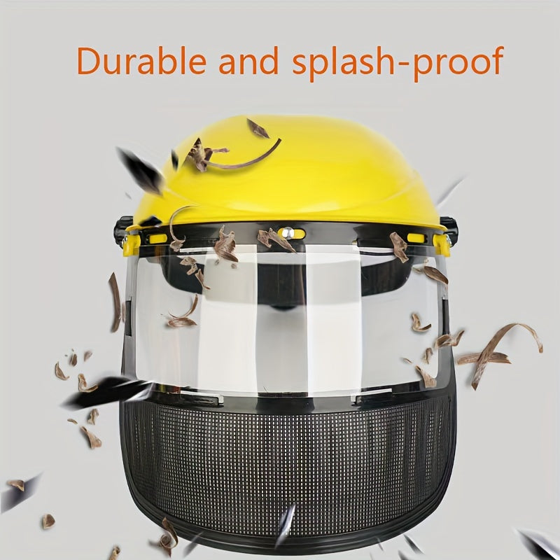 Ultimate Gardening Face Shield Helmet – Adjustable Metal & Plastic Visor, Face Guard Protection, Safety Headgear for Trimming, Weeding, Woodworking & Forestry Tasks
