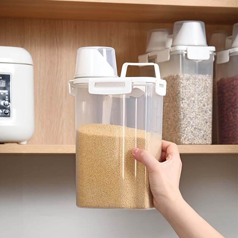 Airtight Food Storage Container with Lid - Moisture & Leak-Proof, Ideal for Grains, Nuts, Flour & Rice, Portable Kitchen Organizer