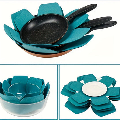 6pcs Floral Hexagonal Placemats - Non-Woven Fabric Heat Insulation Table Mats for Kitchen and Room Decor