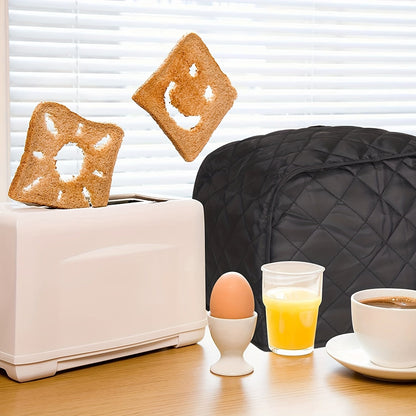 Toaster Cover - Quilted Polyester Fabric for 2 and 4 Slice Toasters - Dust-Proof with Fingerprint Protection, Fits Most Standard Models