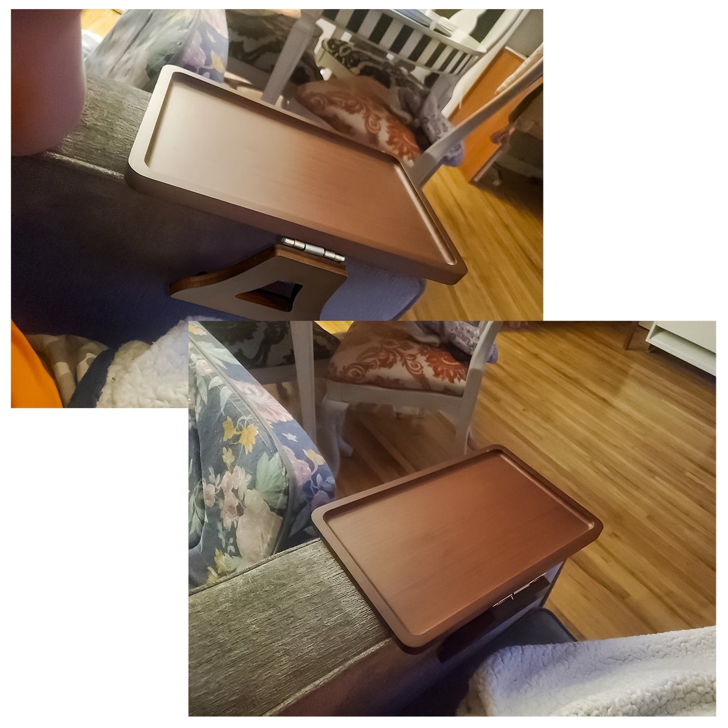 Arm Table Clip-On Tray for Wide Couches - Portable Sofa Table, TV & Side Table for Small Spaces