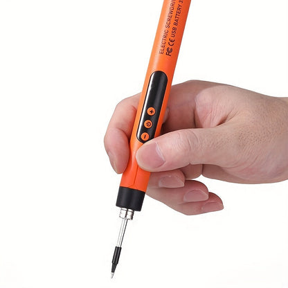 Mini Cordless Soldering Iron Kit - USB Rechargeable with Digital Display, 3 Temperature Settings, for Jewelry Crafting and DIY Projects - Orange and Dark Grey