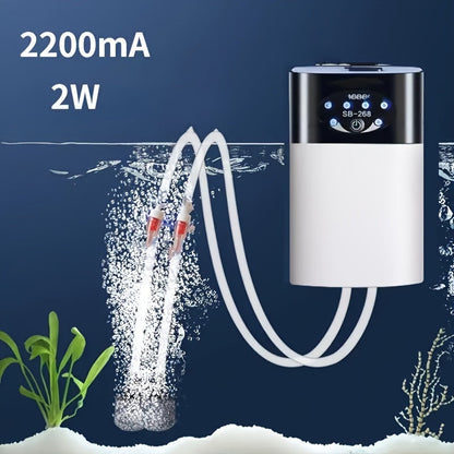 1-2 Meter Rechargeable Fish Tank Air Pump – Portable Oxygen Supply with Long-Lasting Battery, USB Recharging, and Aerolite Technology – Ideal for Fish Tank Breeders and Aquarium Enthusiasts
