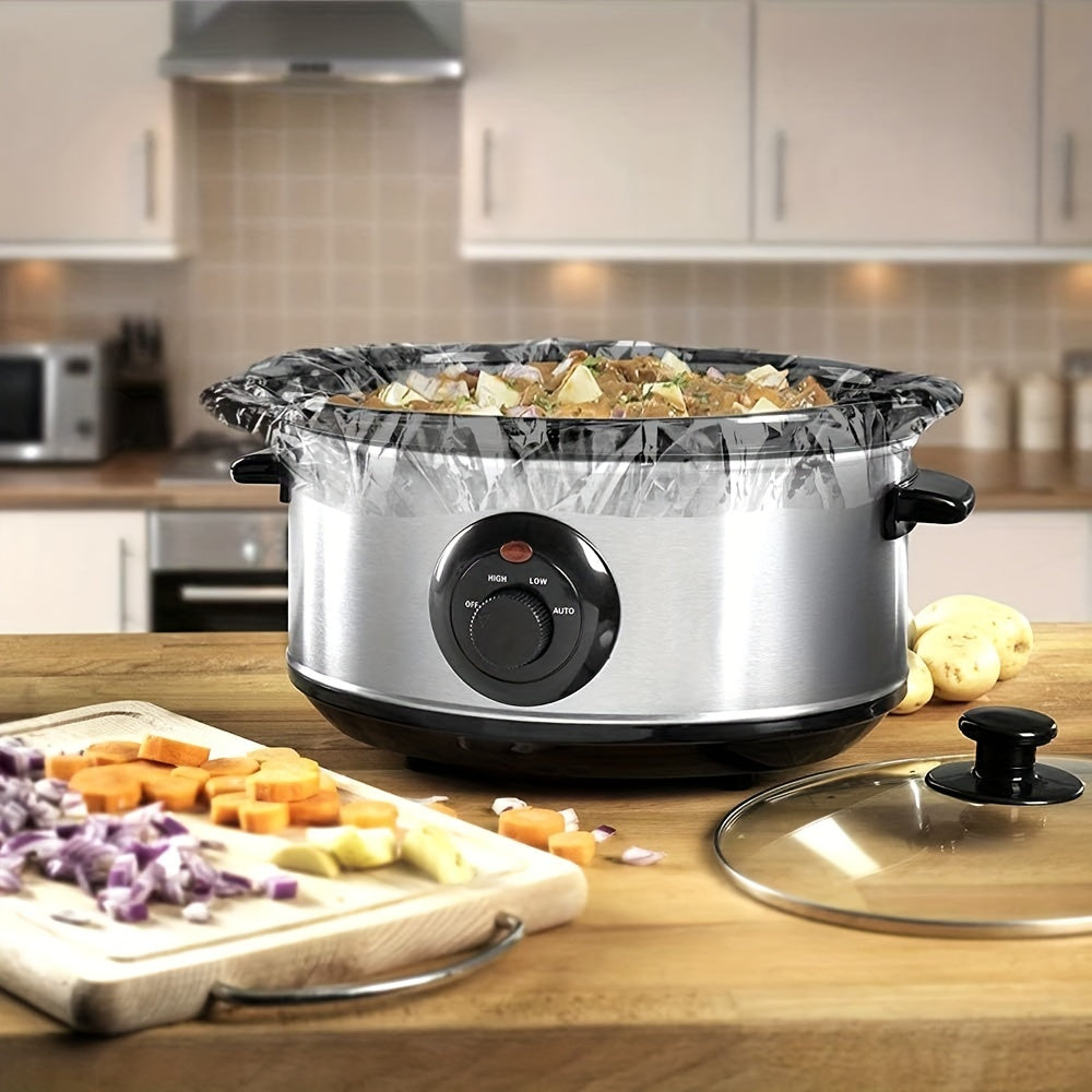 10pcs BPA-Free Slow Cooker Liners - Disposable, Fits 3QT to 8QT Pots, Oval & Round Compatible - Kitchen Essentials, 13" x 21"