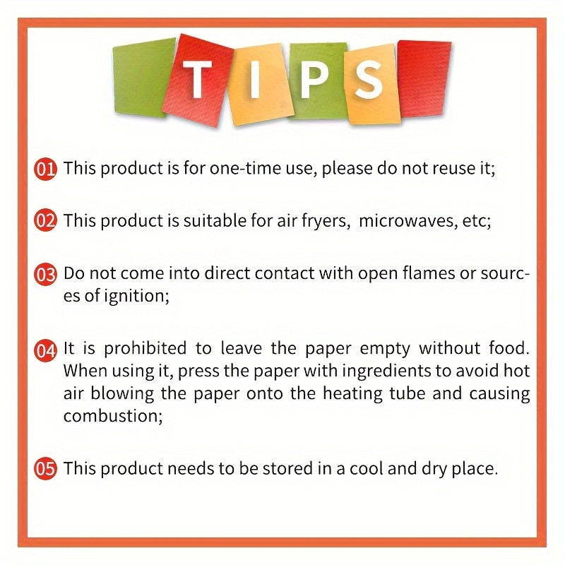50PCS Non-Stick Air Fryer Liners - Square Paper for Baking, Roasting, and Microwave Cooking, Easy Cleanup, Healthier Cooking for Hotels and Commercial Use