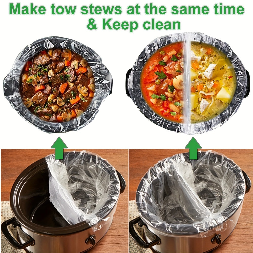 10pcs BPA-Free Slow Cooker Liners - Disposable, Fits 3QT to 8QT Pots, Oval & Round Compatible - Kitchen Essentials, 13" x 21"