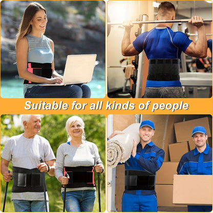 Back Brace for Lower Back Pain - Adjustable Lumbar Support for Sciatica, Herniated Disc, Scoliosis and More - Lower Back Belt for Women and Men