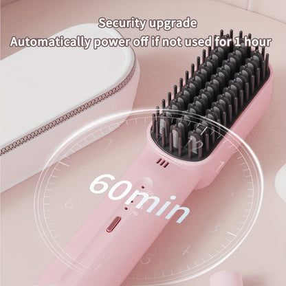 Mini Hair Straightening Comb - 4 Temperature Settings, Quick Heat Ceramic Heating, Anti-Hot Design, Automatic Power Off, LED Display - Professional, Portable for Home and Travel, Ideal Gift for Women