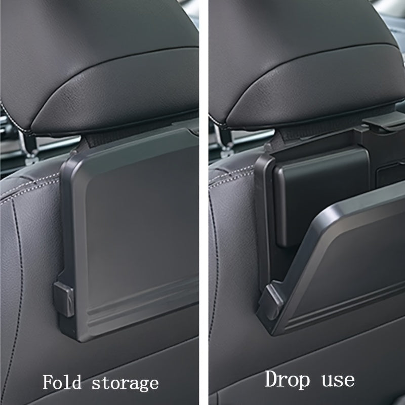 Adjustable and Foldable Car Dining Table with Cup Holder – Portable Backseat Storage Tray for Food and Drinks, Made of Durable PP Material