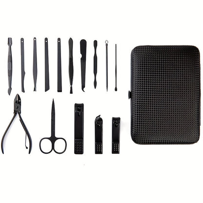 Stainless Steel Nail Clipper Grooming Kit – Includes Cutter, Trimmer, Earpick, Scissors, Tweezer, and Travel Case for Manicure and Pedicure