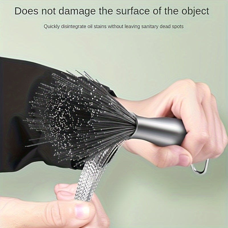 Stainless Steel Pot Brush - Long Handle Multipurpose Kitchen Scrub Brush for Pots, Pans, and Countertops - Durable Dishwashing Cleaning Tool (1pc/2pcs)