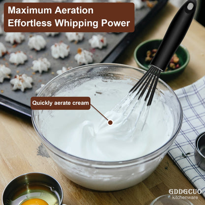3 Piece Silicone Egg Whisk Set - Manual Egg Beater for Baking and Kitchen Us