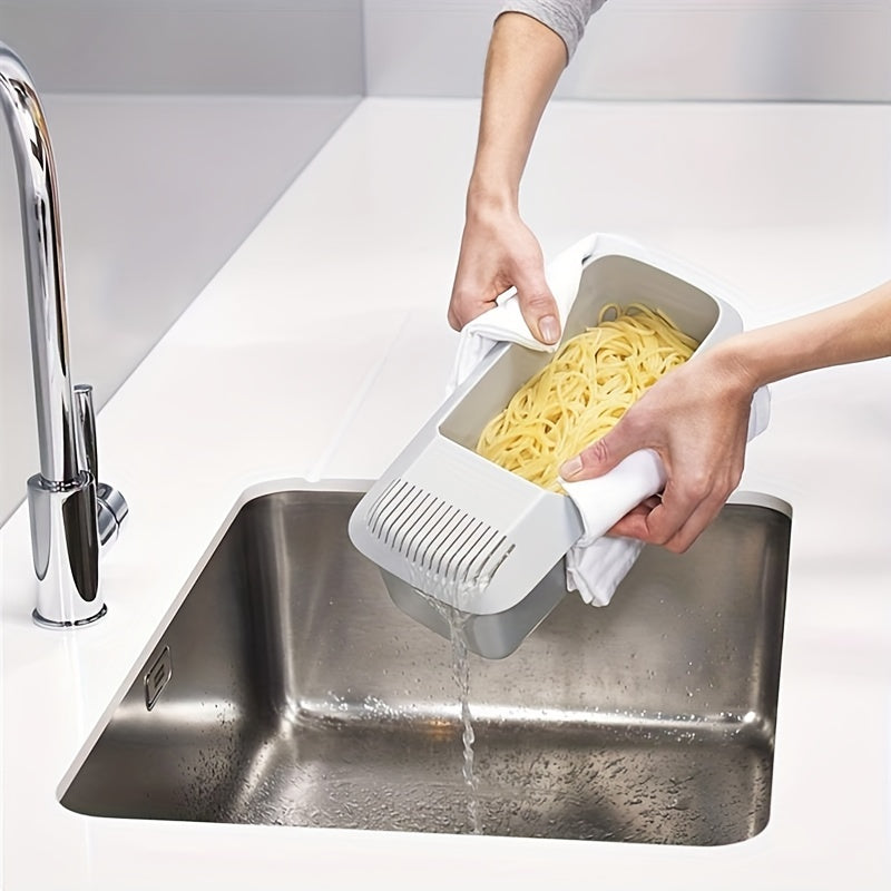 Microwave Pasta Cooker with Strainer – Heat-Resistant Pasta Boat Steamer, Spaghetti Noodle Cooking Box, Essential Kitchen Utensil for College Dorms and Apartments