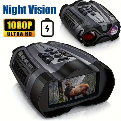 32GB Digital Night Vision Goggles - 4K 1080P High-Power Scopes with 10x Zoom, 3W Infrared, Video Recorder - 1,000 Ft Viewing Range, 3 inch HD LCD Screen for Night Hunting and Camping