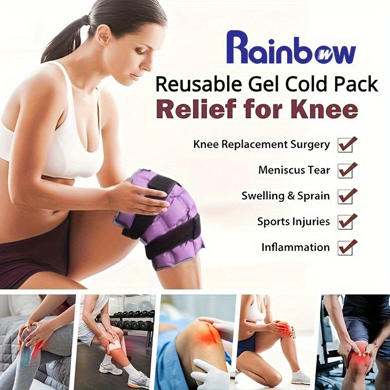 Reusable Gel Ice Pack Wrap for Knee Injuries – Hot/Cold Compress Therapy for Arthritis, Meniscus Tear and ACL – Purple
