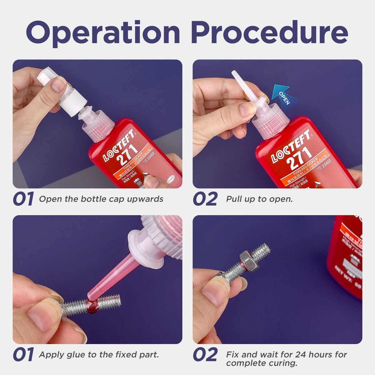 Screw Glue Anti-Loosening Fastening Adhesive | Corrosion & High-Temperature Resistant Thread Sealing Glue