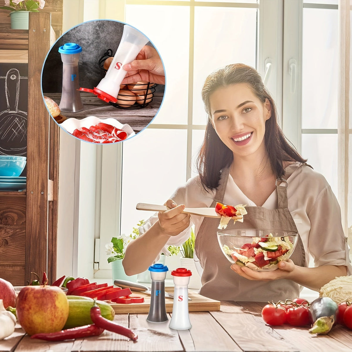 2pcs Salt and Pepper Shakers Set – Hourglass Shaped Containers with Lids, Ideal for Home, Kitchen, Restaurant, Camping, and Kitchen Supplies