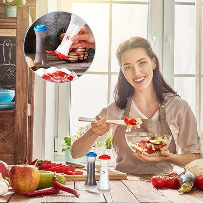 2pcs Salt and Pepper Shakers Set – Hourglass Shaped Containers with Lids, Ideal for Home, Kitchen, Restaurant, Camping, and Kitchen Supplies