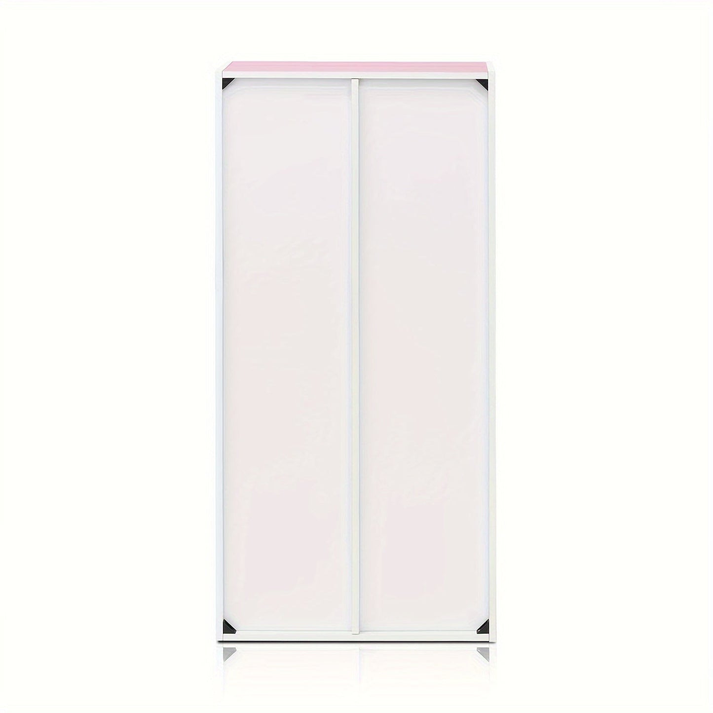 7 Cube Bookcase - White/Pink Bookshelf and Storage Organizer, Multi-Purpose Shelving Unit for Books, Clothes, Toys, Home Office, Living Room, Bedroom, Modern Design, Easy Assembly