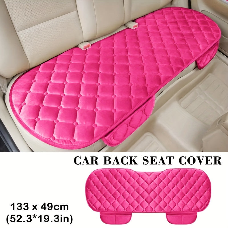 Car Back Seat Cover – Plush Rear Protector Mat, Non-Slip Auto Chair Cushion Accessories for Back Row