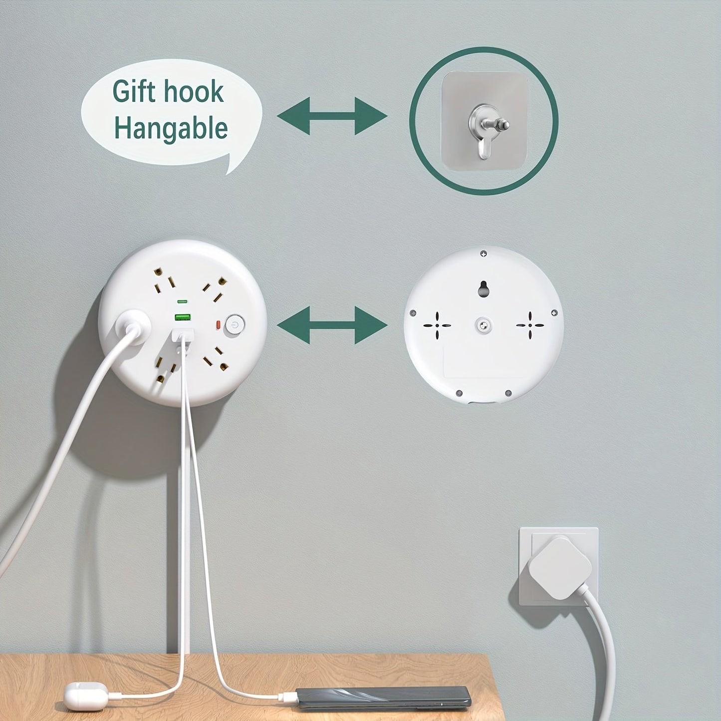 Power Strip Surge Protector – 12 AC Outlets, 2 USB Ports, 2 USB-C Ports, 6ft Extension Cord, Flat Plug, 2100 Joules, Wall Mountable, Overload Protection